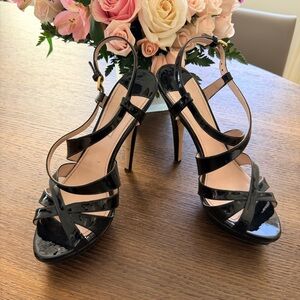 Miu Miu Glossy Black Strappy Heels
